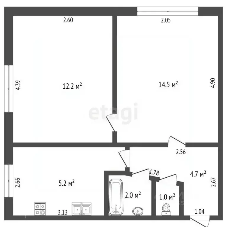 2-к кв. Самарская область, Самара ул. Георгия Димитрова, 68 (40.6 м) - Фото 2