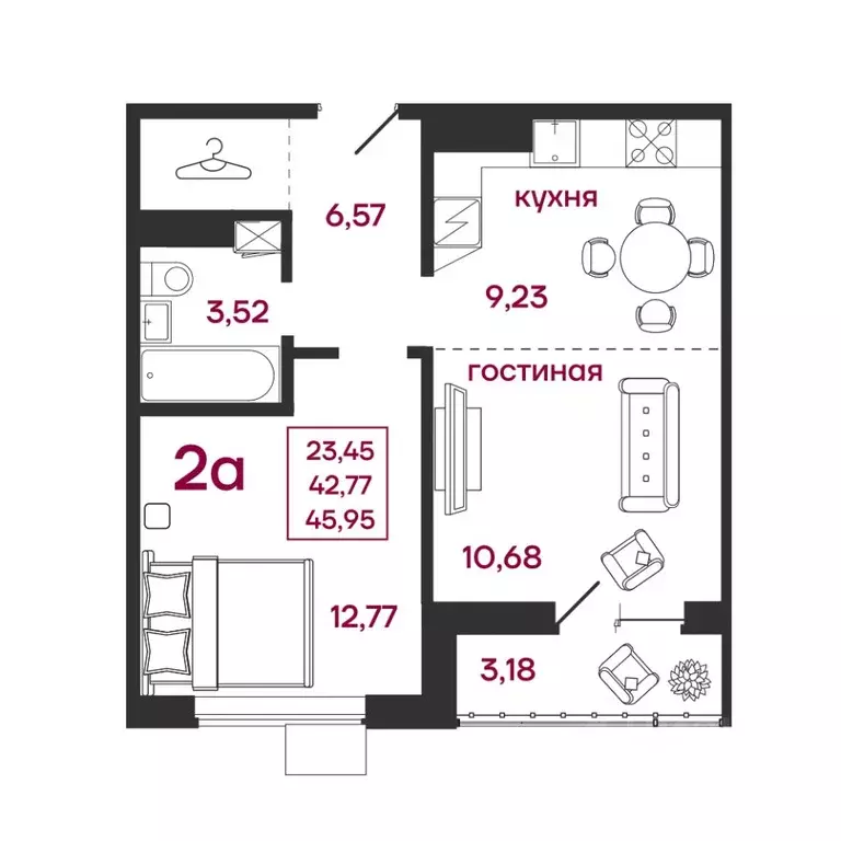 2-к кв. Пензенская область, Пенза ул. Баталина, 31 (45.95 м) - Фото 0