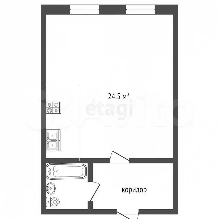 Квартира-студия, 24,5 м, 4/5 эт. - Фото 0