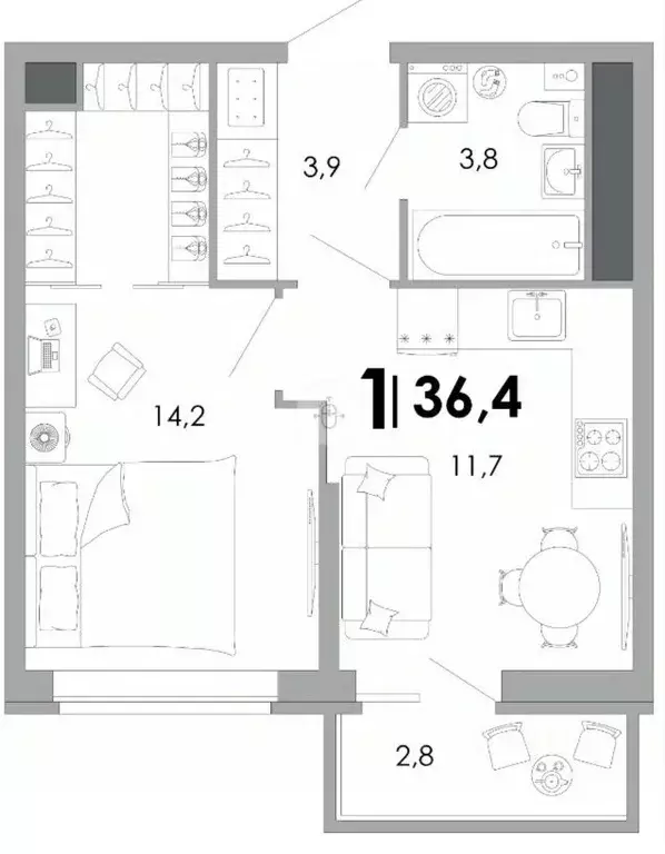 1-к кв. Тверская область, Тверь ул. С.Я. Лемешева, 6 (36.4 м) - Фото 1
