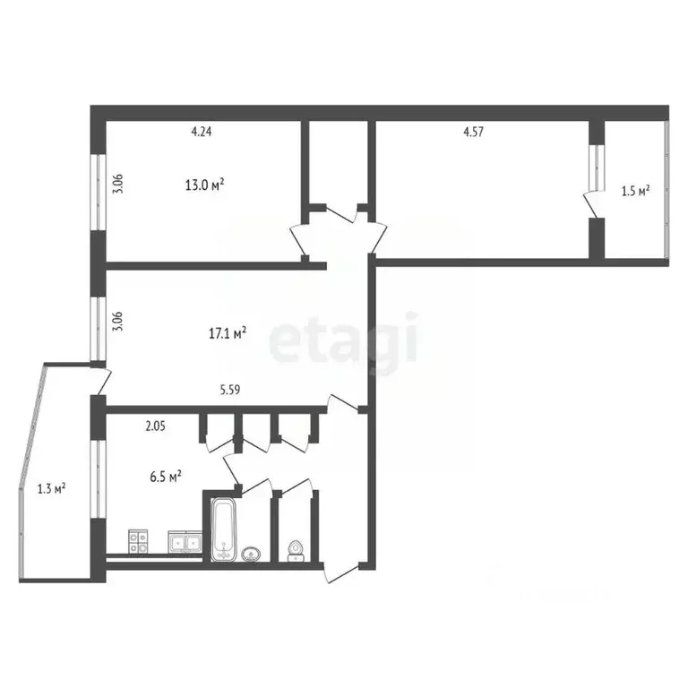 3-к кв. Мордовия, Саранск городской округ, Луховка рп ул. Заводская, ... - Фото 2