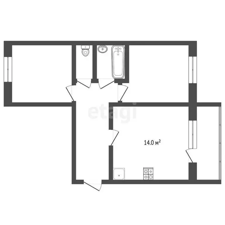 2-комнатная квартира: Омск, Октябрьская улица, 159 (62.3 м) - Фото 0