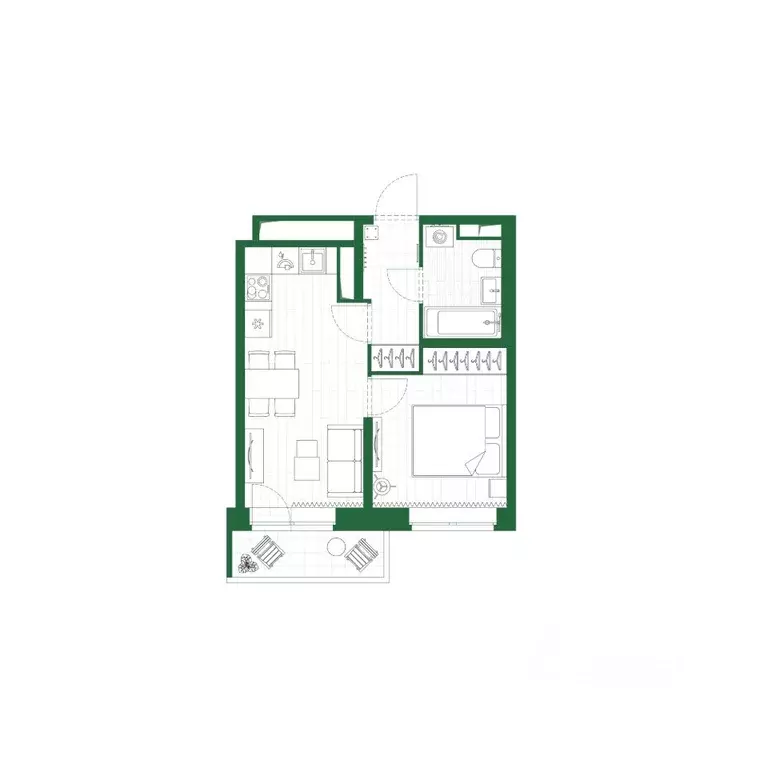 2-к кв. Санкт-Петербург ул. Ивинская, 1к1 (33.87 м) - Фото 0