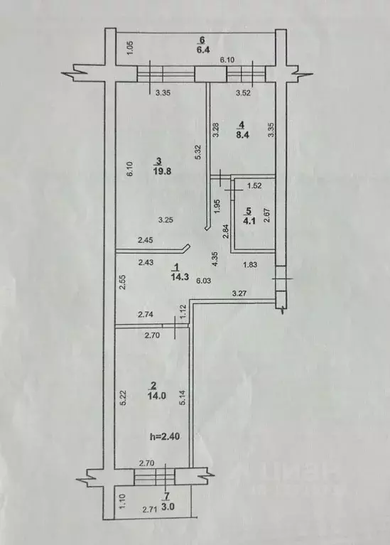 2-к кв. Башкортостан, Стерлитамак ул. Худайбердина, 139 (60.0 м) - Фото 2