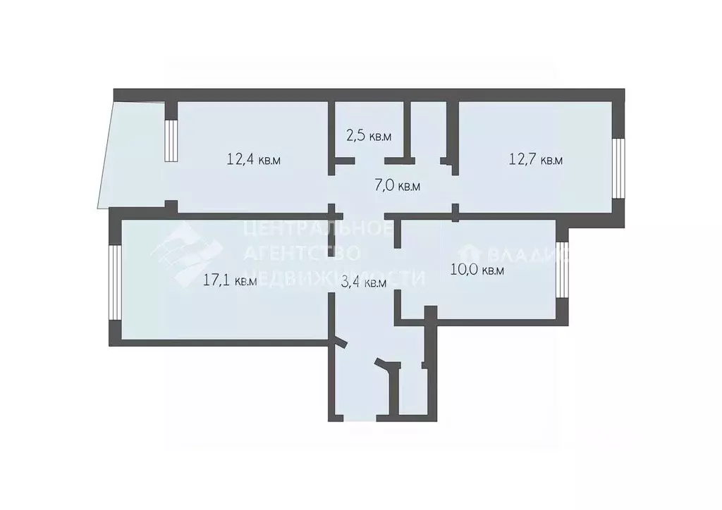 3-к кв. Рязанская область, Рязань Песочня тер., ул. Зубковой, 33 (66.4 ... - Фото 2