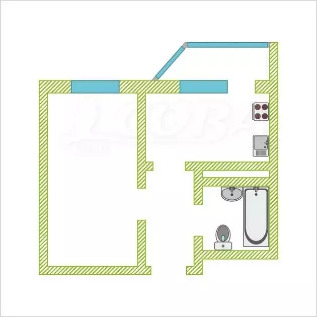 1-комнатная квартира: Тюмень, улица Андрея Бушуева, 4к1 (42.7 м) - Фото 2