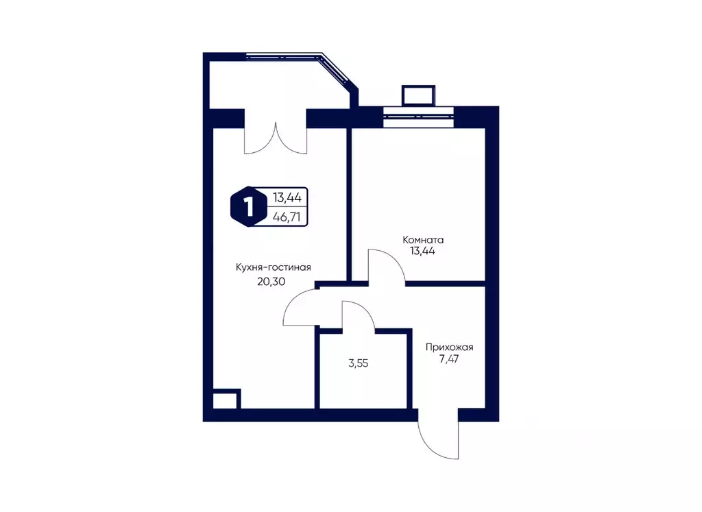 1-к кв. Московская область, Дмитровский муниципальный округ, с. ... - Фото 2