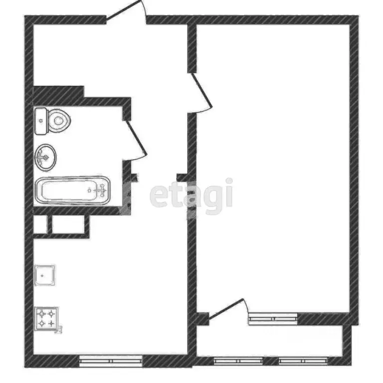 1-к кв. Костромская область, Кострома Южная ул., 30 (37.0 м) - Фото 1