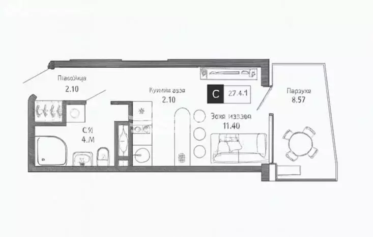 Квартира-студия: Алушта, микрорайон Профессорский Уголок, ЖК Крымская ... - Фото 2