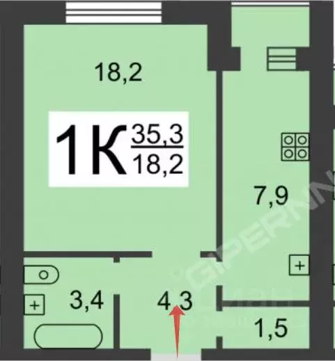 1-к кв. Нижегородская область, Нижний Новгород ул. Коминтерна, 12 ... - Фото 1