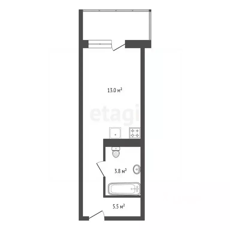 Студия Красноярский край, Красноярск Караульная ул., 39Б (23.2 м) - Фото 1