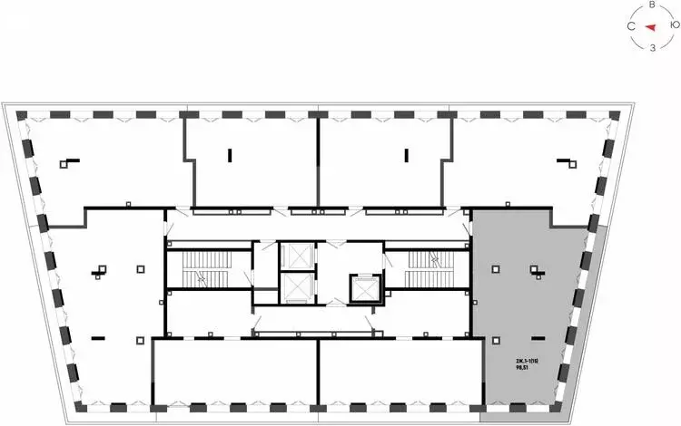 2-комнатная квартира: Казань, ЖК Яналиф (98.51 м) - Фото 1