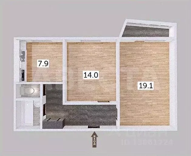 2-к кв. Омская область, Омск ул. Кирова, 3 (53.3 м) - Фото 1