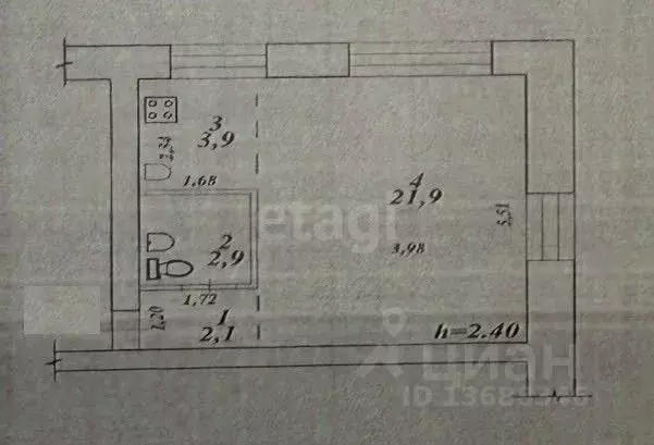 Студия Хабаровский край, Комсомольск-на-Амуре просп. Мира, 9 (30.8 м) - Фото 2