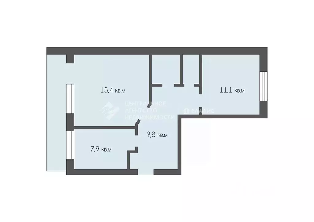 2-к кв. Рязанская область, Михайлов ул. 50 лет ВЛКСМ, 27 (48.1 м) - Фото 2
