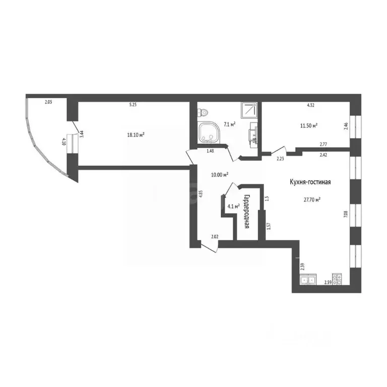 3-к кв. Омская область, Омск ул. Масленникова, 41 (83.4 м) - Фото 2
