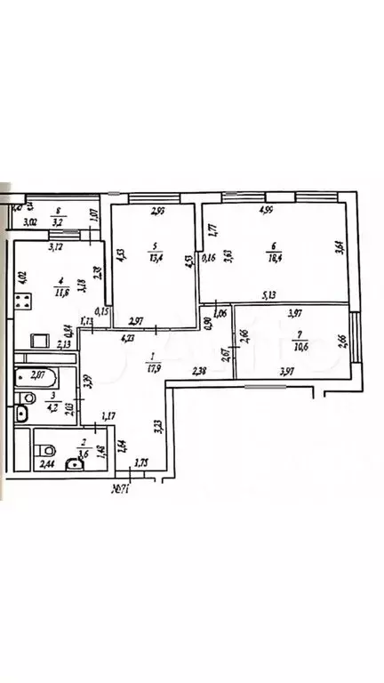 3-комнатная квартира: Уфа, улица Дмитрия Купцова, 2 (82 м) - Фото 1