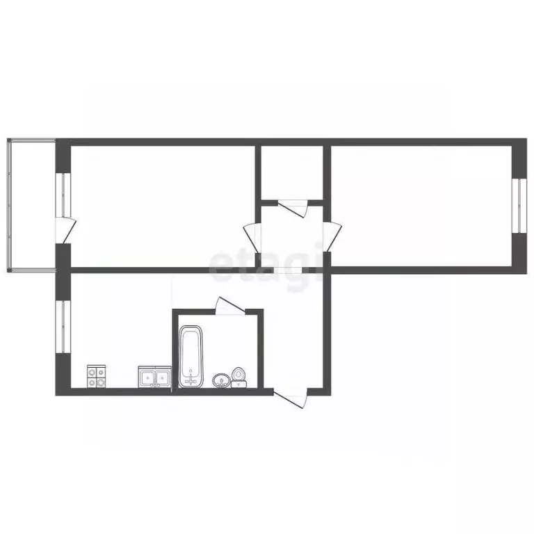 2-к кв. Тюменская область, Тюмень ул. Максима Горького, 28 (46.2 м) - Фото 0