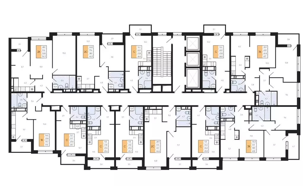 2-к кв. Приморский край, Владивосток ул. Расула Гамзатова, 7к1 (40.3 ... - Фото 2
