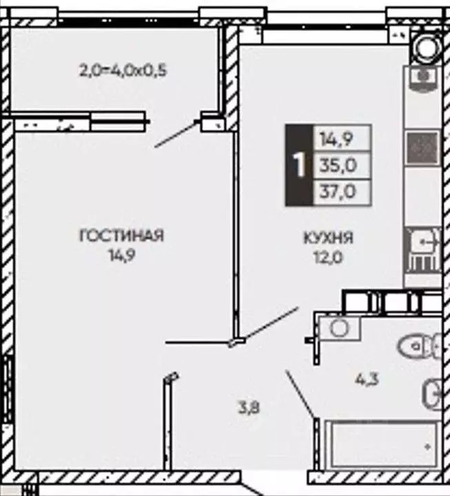 1-к кв. Ростовская область, Ростов-на-Дону Левобережная ул., 6/6с2 ... - Фото 0
