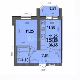 1-к кв. Владимирская область, Ковров ул. 9 Мая, 8 (36.65 м) - Фото 1