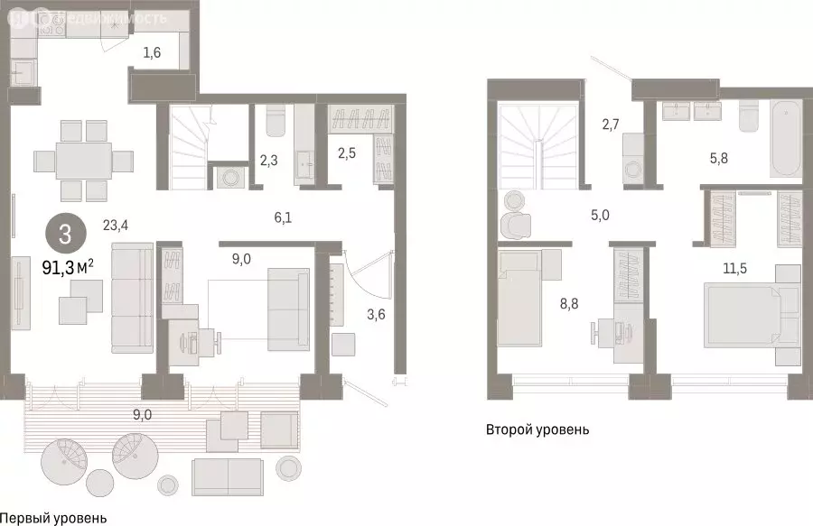 3-комнатная квартира: Екатеринбург, улица Гастелло, 19А (91.26 м) - Фото 1