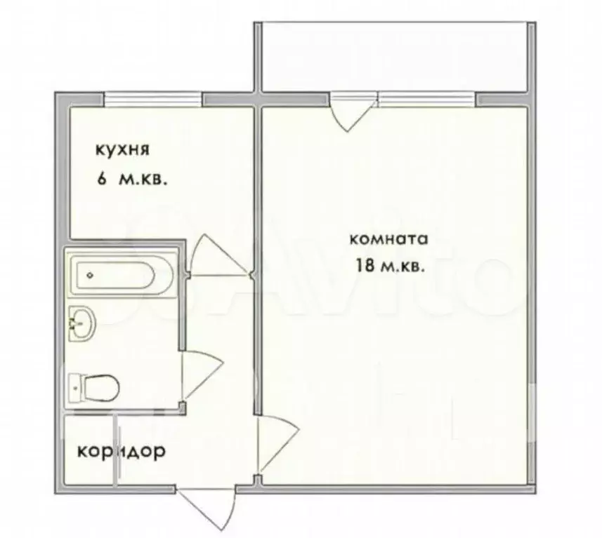 1-к. квартира, 31 м, 4/5 эт. - Фото 0