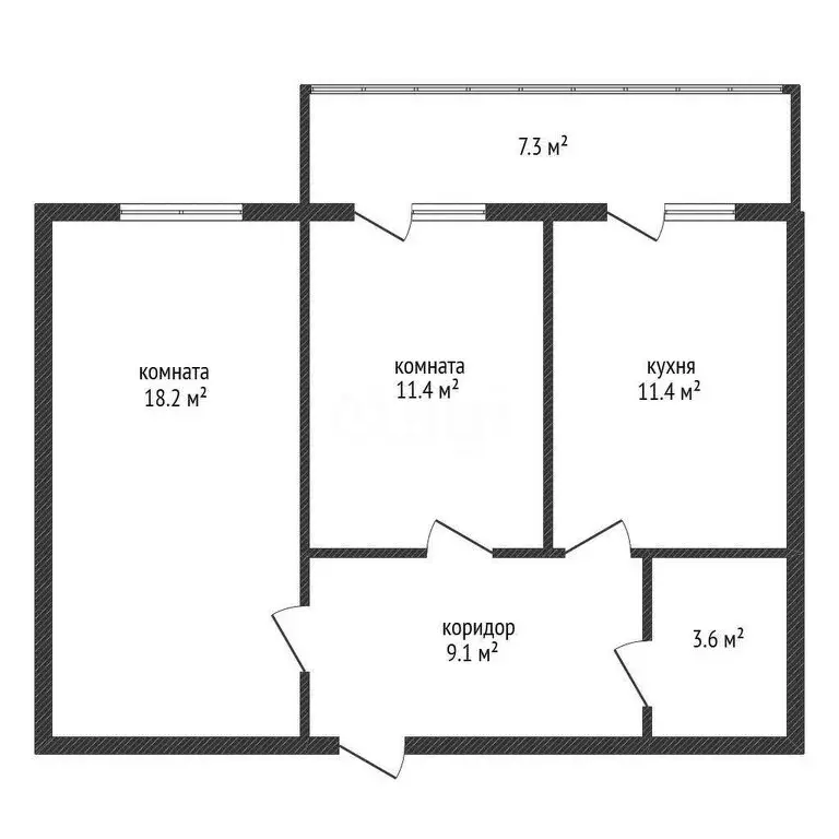2-комнатная квартира: аул Новая Адыгея, Бжегокайская улица, 31/9к2 ... - Фото 1