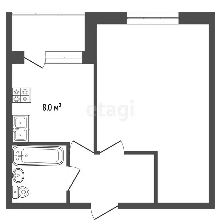 1-комнатная квартира: рабочий посёлок Разумное, проспект Ленина, 11 ... - Фото 1