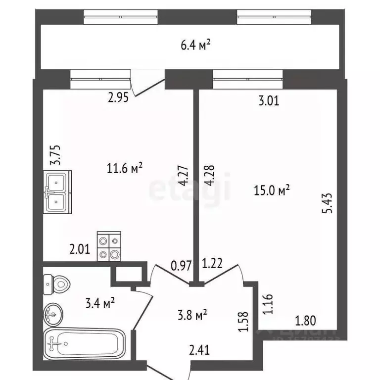 1-к кв. Санкт-Петербург Планерная ул., 87к1 (33.8 м) - Фото 1