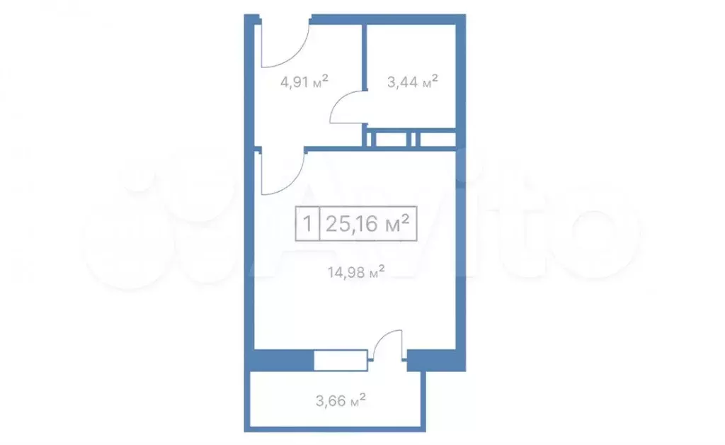 Квартира-студия, 25 м, 4/17 эт. - Фото 0