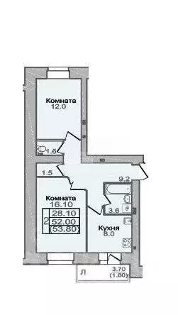 2-к кв. Вологодская область, Вологда ул. Гагарина, 72 (54.7 м) - Фото 0