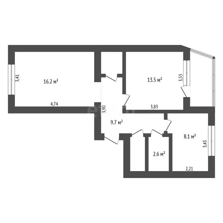 2-комнатная квартира: Благовещенск, улица Василенко, 3/2 (53.2 м) - Фото 0