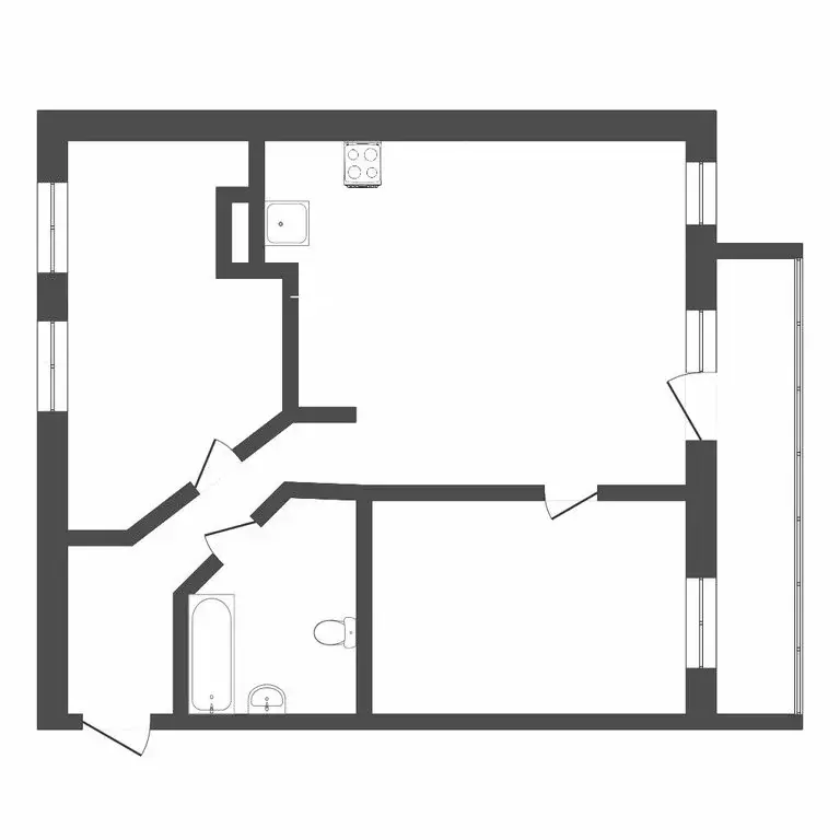 2-комнатная квартира: Тюмень, улица Мамина-Сибиряка, 20 (44 м) - Фото 0