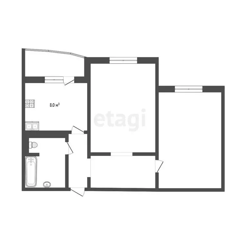 2-комнатная квартира: Тюмень, улица Николая Семёнова, 21к1 (62.9 м) - Фото 1