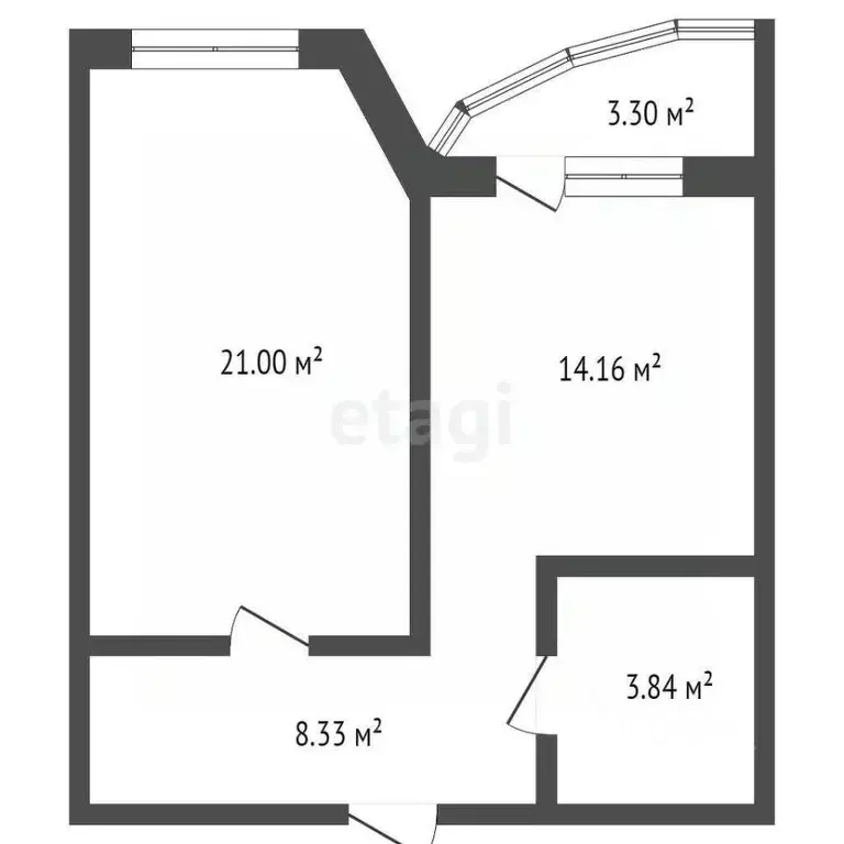 1-к кв. Брянская область, Брянск пер. Иванюты, 11 (48.7 м) - Фото 1