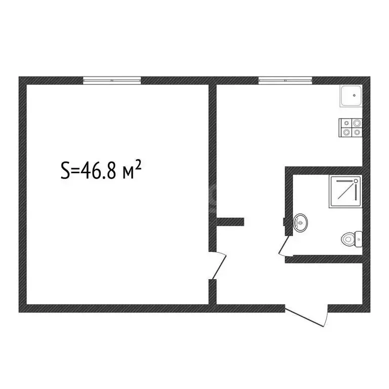 1-комнатная квартира: село Первомайское, Мирный переулок, 7 (46.8 м) - Фото 1