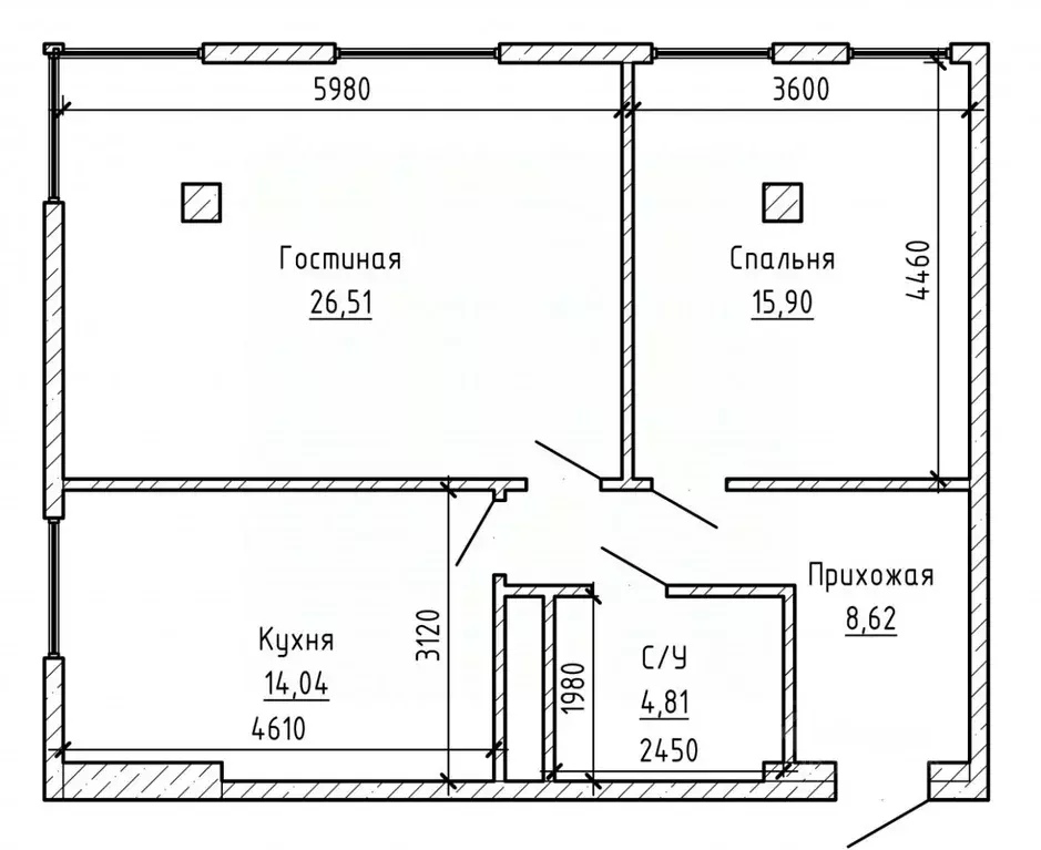 2-к кв. Кабардино-Балкария, Нальчик ул. Идарова, 176 (74.0 м) - Фото 2