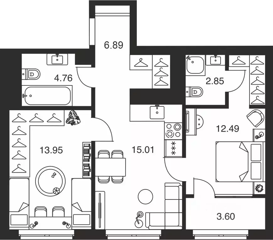 2-к кв. Тульская область, Тула ул. Академика Насоновой, 18А (59.55 м) - Фото 1