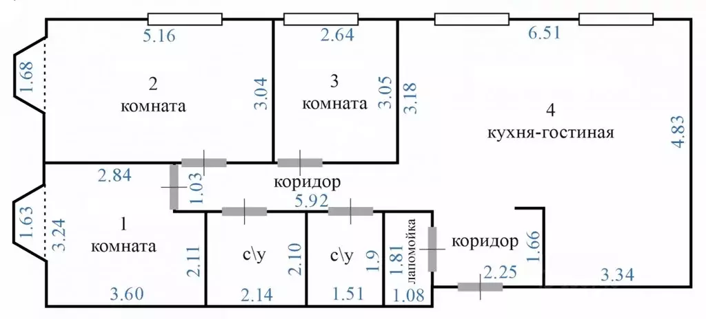 4-к кв. Москва ул. Архитектора Щусева, 5к2 (84.9 м) - Фото 2
