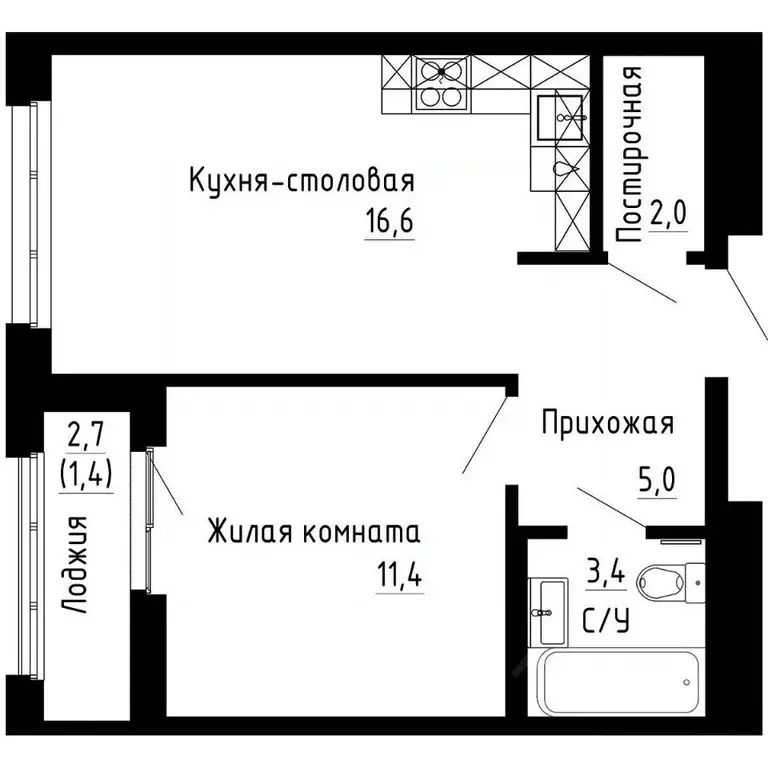 1-к кв. Приморский край, Владивосток 7Я жилой комплекс (39.8 м) - Фото 1