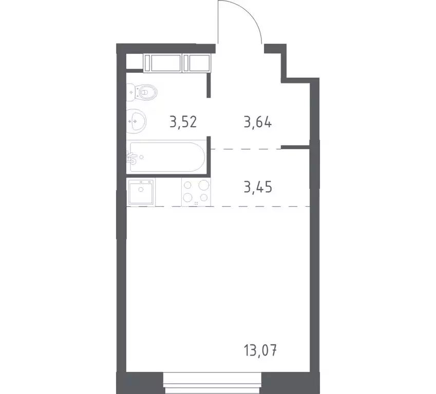 Квартира-студия: Балашиха, улица Бояринова, 36 (24 м) - Фото 1