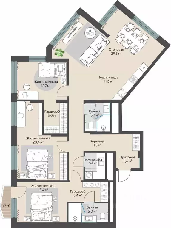 3-к кв. Свердловская область, Екатеринбург Парковый мкр, Никольский ... - Фото 1