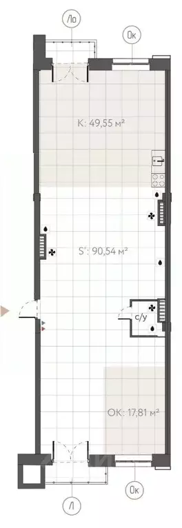 Свободной планировки кв. Иркутская область, Иркутск ул. Сурикова, 21А ... - Фото 0