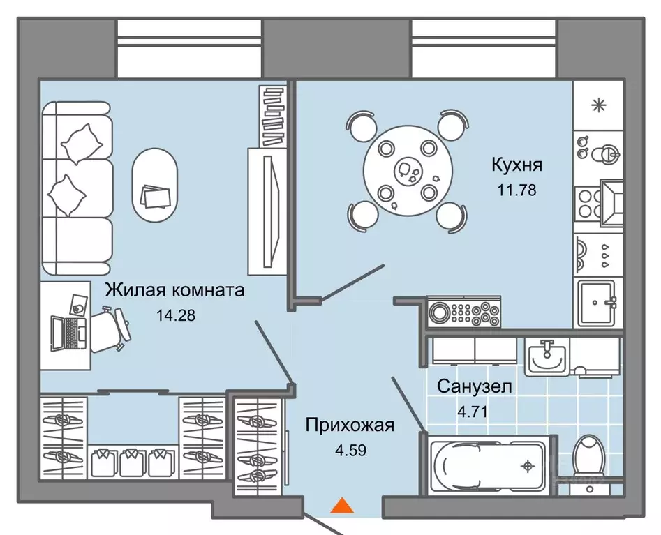 1-к кв. Кировская область, Киров ул. Дмитрия Козулева (35.0 м) - Фото 0