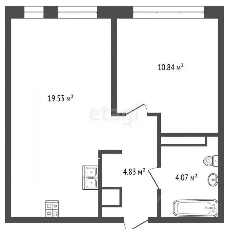 1-к кв. Тюменская область, Тюмень ул. Тимофея Чаркова, 87 (39.12 м) - Фото 2