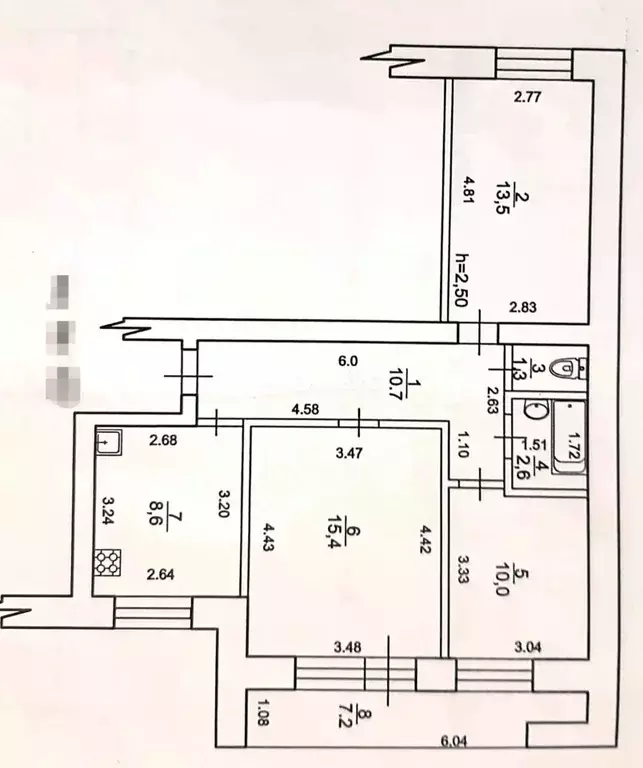 3-к кв. Башкортостан, Стерлитамак Коммунистическая ул., 106 (62.1 м) - Фото 2