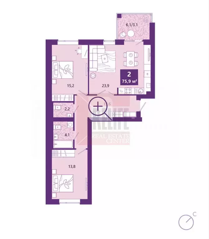 2-комнатная квартира: Калининград, Ключевая улица, 27 (76.7 м) - Фото 1