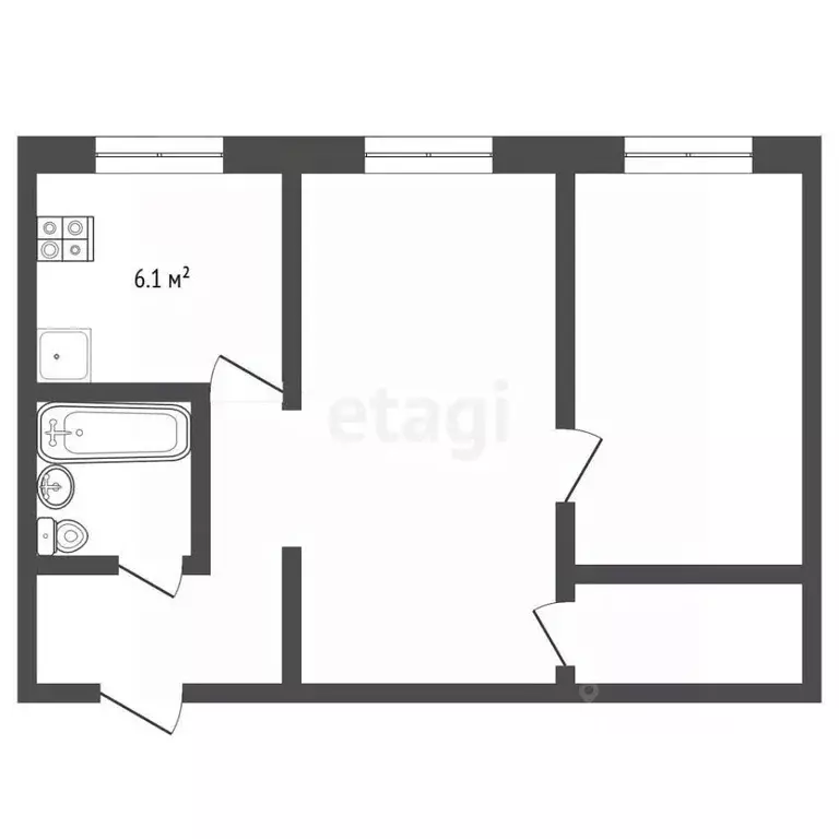 2-к кв. Ярославская область, Рыбинск ул. Баженова, 34 (44.0 м) - Фото 2