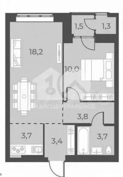 1-комнатная квартира: Новосибирск, улица Аэропорт, 49 (42.5 м) - Фото 1